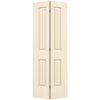 Codel Doors 36" x 80" Primed 2-Panel Arch Top V-Groove Santa Fe Molded Hollow Core Bifold Door and Hardware 3068MHCSANBF